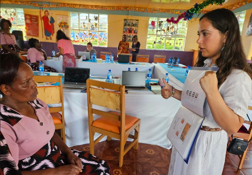 GMercyU MSOT students give vision tests in Kenya